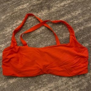 Athleta bra cup square neck vermillion swim top